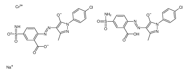 sodium bis[2-[[1-(3-chlorophenyl)-4,5-dihydro-3-methyl-5-oxo-1H-pyrazol-4-yl]azo]-5-sulphamoylbenzoato(2-)]chromate(1-)结构式