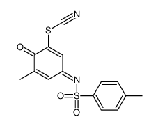 [5-methyl-3-(4-methylphenyl)sulfonylimino-6-oxocyclohexa-1,4-dien-1-yl] thiocyanate结构式