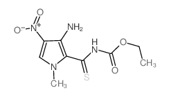 ethyl N-(3-amino-1-methyl-4-nitro-pyrrole-2-carbothioyl)carbamate结构式