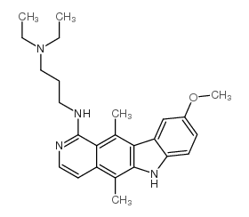 N,N-diethyl-N'-(9-methoxy-5,11-dimethyl-6H-pyrido[4,3-b]carbazol-1-yl)propane-1,3-diamine结构式