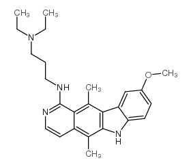 N,N-diethyl-N'-(9-methoxy-5,11-dimethyl-6H-pyrido[4,3-b]carbazol-1-yl)propane-1,3-diamine structure