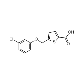 5-[(3-Chlorophenoxy)methyl]-2-thiophenecarboxylic acid Structure