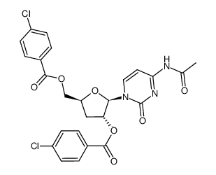 N4-acetyl-2',5'-di-O-p-chlorobenzoyl-3'-deoxycytidine结构式