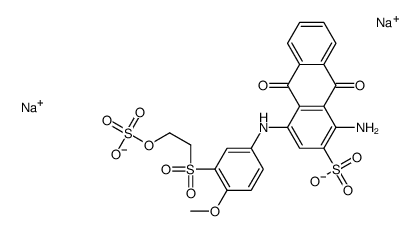 disodium 1-amino-9,10-dihydro-4-[[4-methoxy-3-[[2-(sulphonatooxy)ethyl]sulphonyl]phenyl]amino]-9,10-dioxoanthracene-2-sulphonate Structure