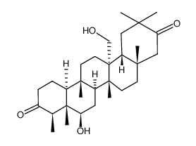 6β,27-Dihydroxy-D:A-friedooleanane-3,21-dione structure