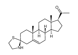 5-pregnene-20-one-3-spiro-2'-(1',3'-thiazolidine)结构式