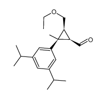 (-)-(1R,2S,3R)-3-ethoxymethyl-2-methyl-2-(3,5-diisopropyl-phenyl)-cyclopropanecarbaldehyde结构式