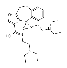 4H-Benzo(4,5)cyclohepta(1,2-b)furan-3-carboxamide, N-(2-(diethylamino) ethyl)-4-((2-(diethylamino)ethyl)amino)-9,10-dihydro-4-hydroxy-结构式