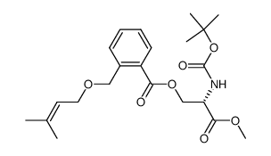 (S)-2-tert-butyloxycarbonylamino-3-[2-(prenyloxymethyl)benzoyloxy]propionic acid methyl ester Structure