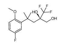 (R)-4-(5-fluoro-2-methoxyphenyl)-4-methyl-2-trifluoromethylpentane-1,2-diol结构式