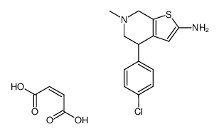 2-amino-4-(4-chlorophenyl)-6-methyl-4,5,6,7-tetrahydrothieno[2,3-c]pyridine maleate结构式