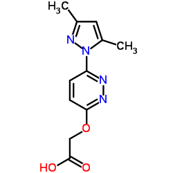 {[6-(3,5-Dimethyl-1H-pyrazol-1-yl)-3-pyridazinyl]oxy}acetic acid结构式