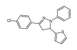 5-(4-chlorophenyl)-2-phenyl-3-thiophen-2-yl-3,4-dihydropyrazole结构式
