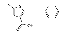 5-methyl-2-(2-phenylethynyl)thiophene-3-carboxylic acid Structure