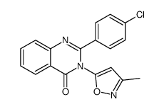 2-(4-chlorophenyl)-3-(3-methyl-1,2-oxazol-5-yl)quinazolin-4-one结构式