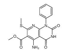 5-amino-6-methoxycarbonyl-7-methylthio-1-phenylpyrido<2,3-d>pyrimidine-2,4(1H,3H)-dione结构式