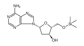 Adenosine, 2'-deoxy-5'-O-(trimethylsilyl)- Structure