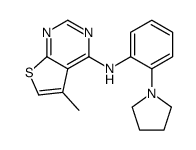 5-methyl-N-(2-pyrrolidin-1-ylphenyl)thieno[2,3-d]pyrimidin-4-amine Structure