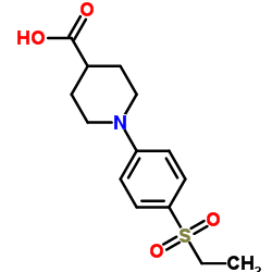 1-[4-(Ethylsulfonyl)phenyl]-4-piperidinecarboxylic acid结构式