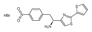 (S)-2-(4-nitrophenyl)-1-[(2-thiophen-2-yl)thiazol-4-yl]ethanamine hydrobromide Structure