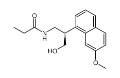 (-)-R-N-[3-hydroxy-2-(7-methoxy-naphthalen-1-yl)propyl]propionamide结构式