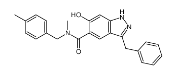 5-[N-(4-methylbenzyl)-N-methylaminocarbonyl]-3-benzyl-6-hydroxy-1H-indazole Structure