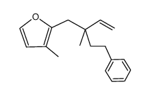 3-methyl-2-(2-methyl-2-phenethyl-but-3-enyl)-furan结构式