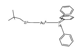 (triphenylphosphane)gold(I) neopentylthiolate Structure