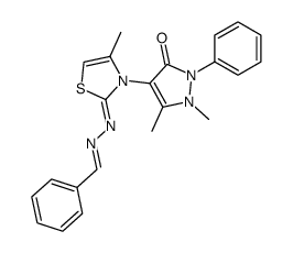 benzaldehyde [3-(1,5-dimethyl-3-oxo-2-phenyl-2,3-dihydro-1H-pyrazol-4-yl)-4-methyl-thiazol-2-ylidene]-hydrazone结构式