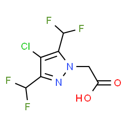 [4-Chloro-3,5-bis(difluoromethyl)-1H-pyrazol-1-yl]acetic acid结构式