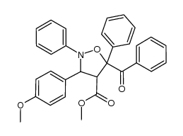 methyl 5-benzoyl-3-(4-methoxyphenyl)-2,5-diphenylisoxazolidine-4-carboxylate结构式