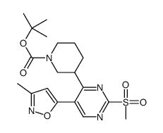 3-[5-(3-甲基-5-异噁唑)-2-(甲基磺酰基)-4-嘧啶]-1-哌啶羧酸,1,1-二甲基乙酯结构式