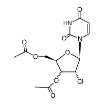 3',5'-Di-O-acetyl-2'-chloro-2'-deoxyuridine结构式
