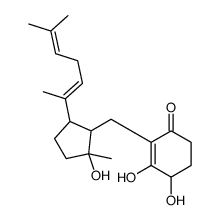 3,6-Dihydroxy-2-[[5-[1,5-dimethyl-1,4-hexadienyl]-2-hydroxy-2-methylcyclopentyl]methyl]-2-cyclohexen-1-one structure