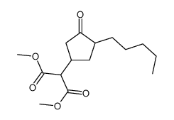 dimethyl 2-(3-oxo-4-pentylcyclopentyl)propanedioate结构式