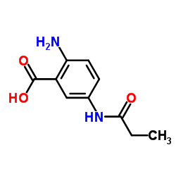 Benzoic acid, 2-amino-5-[(1-oxopropyl)amino]- (9CI) Structure