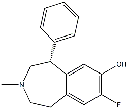 (5R)-2,3,4,5-Tetrahydro-8-fluoro-3-methyl-5α-phenyl-1H-3-benzazepin-7-ol Structure