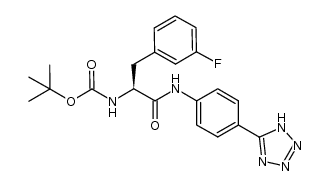 (S)-tert-butyl 1-(4-(1H-tetrazol-5-yl)phenylamino)-3-(3-fluorophenyl)-1-oxopropan-2-ylcarbamate结构式