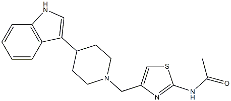 N-(4-((4-(1H-indol-3-yl)piperidin-1-yl)methyl)thiazol-2-yl)acetamide结构式