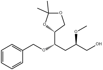 D-ribo-Hexitol, 3-deoxy-2-O-methyl-5,6-O-(1-methylethylidene)-4-O-(phenylmethyl)-结构式