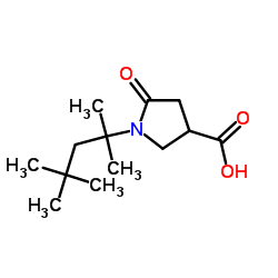 5-Oxo-1-(2,4,4-trimethyl-2-pentanyl)-3-pyrrolidinecarboxylic acid Structure