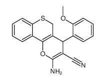 2-amino-4-(2-methoxyphenyl)-4,5-dihydrothiochromeno[4,3-b]pyran-3-carbonitrile结构式