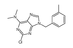 2-chloro-N,N-dimethyl-9-[(3-methylphenyl)methyl]purin-6-amine Structure
