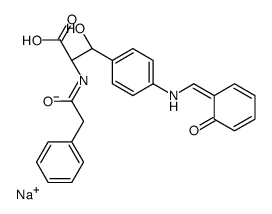 sodium,(2R,3R)-3-hydroxy-3-[4-[[(E)-(6-oxocyclohexa-2,4-dien-1-ylidene)methyl]amino]phenyl]-2-[(2-phenylacetyl)amino]propanoate Structure