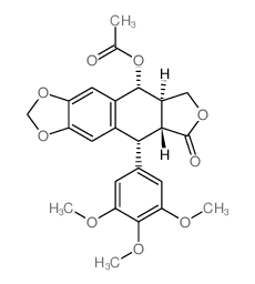 Furo[3',4':6,7]naphtho[2,3-d]-1,3-dioxol-6(5aH)-one,9-(acetyloxy)-5,8,8a,9-tetrahydro-5-(3,4,5-trimethoxyphenyl)-, (5R,5aR,8aR,9R)-结构式