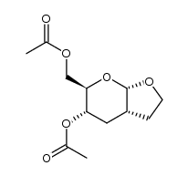 4,6-di-O-acetyl-1,2,3-trideoxy-2',3',4',5'-tetrahydro-α,β-D-ribo-hexopyranoso[1,2-b]furan Structure