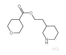 2-(3-Piperidinyl)ethyl tetrahydro-2H-pyran-4-carboxylate hydrochloride Structure