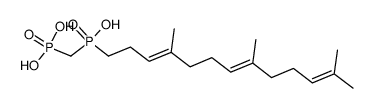 (E,E)-((Hydroxy(4,8,12-trimethyl-3,7,11-tridecatrienyl)phosphinyl)methyl)phosphonic acid结构式