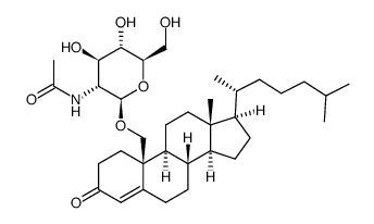 19-O-(2-acetylamino-2-deoxy-β-D-glucopyranosyl)-19-hydroxy-cholest-4-en-3-one Structure