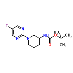 2-Methyl-2-propanyl [1-(5-fluoro-2-pyrimidinyl)-3-piperidinyl]carbamate结构式